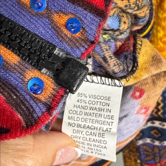 🌺RARE Chaudry Sport Sequin Patchwork Zip-Up Hoodie - Picture 5 of 5